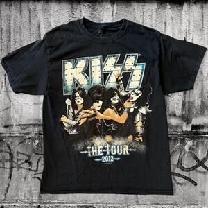 KISS The Tour 2012 Tee Black Band Shirt Large Rock Graphic